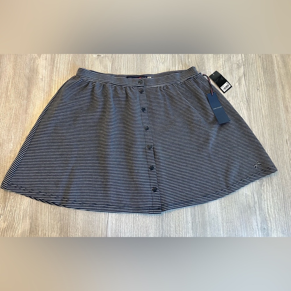 Tommy Girl By Tommy Hilfiger Juniors Blue & White Striped A-Line Skirt Size XL.